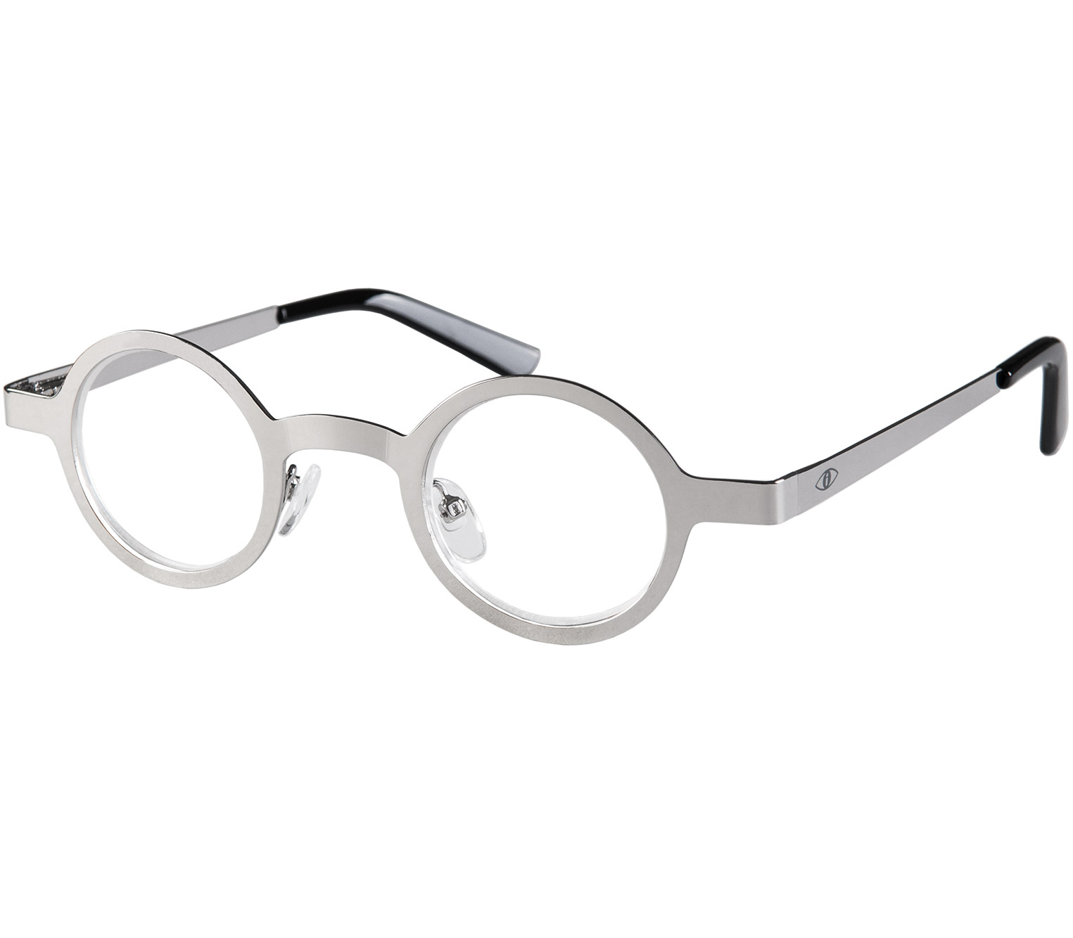 Main Image (Angle) - Boss (Silver) Retro Reading Glasses