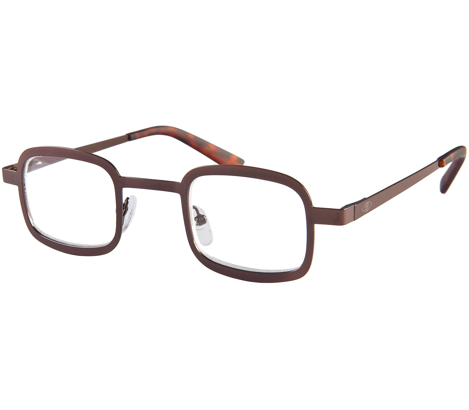 Main Image (Angle) - Beauregard (Brown) Retro Reading Glasses