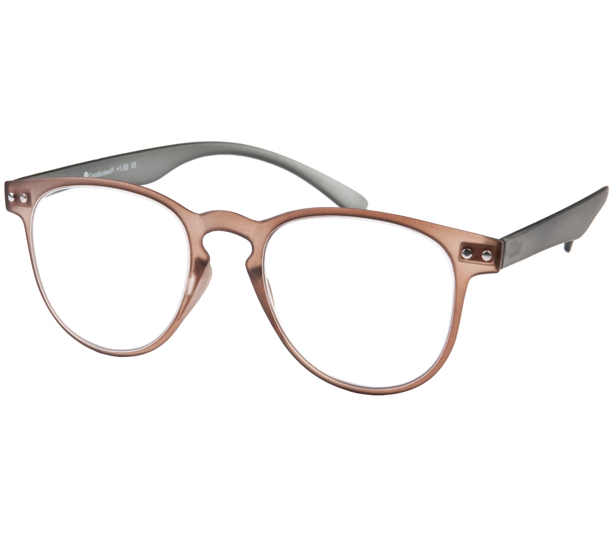 Main Image (Angle) - Kent (Brown) Retro Reading Glasses