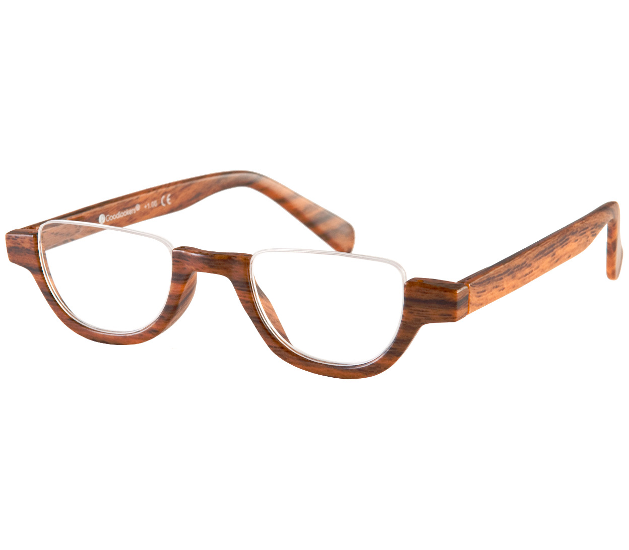 Main Image (Angle) - Fulham (Brown) Semi-rimless Reading Glasses