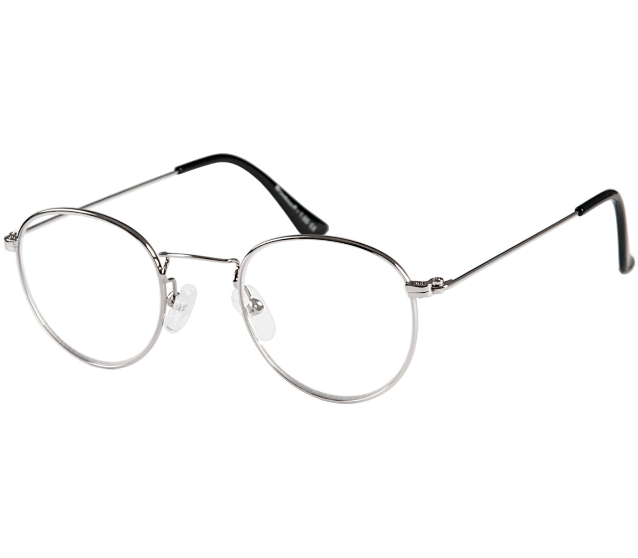 Main Image (Angle) - Washington (Silver) Retro Reading Glasses