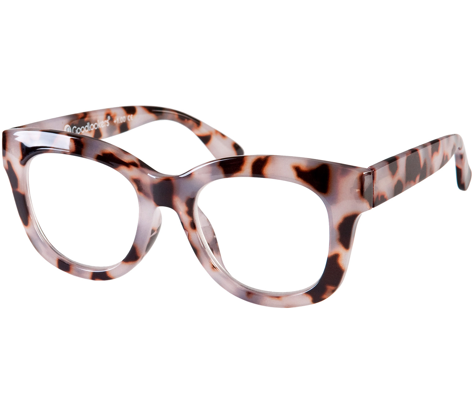 Main Image (Angle) - Encore (White Tortoise) Retro Reading Glasses