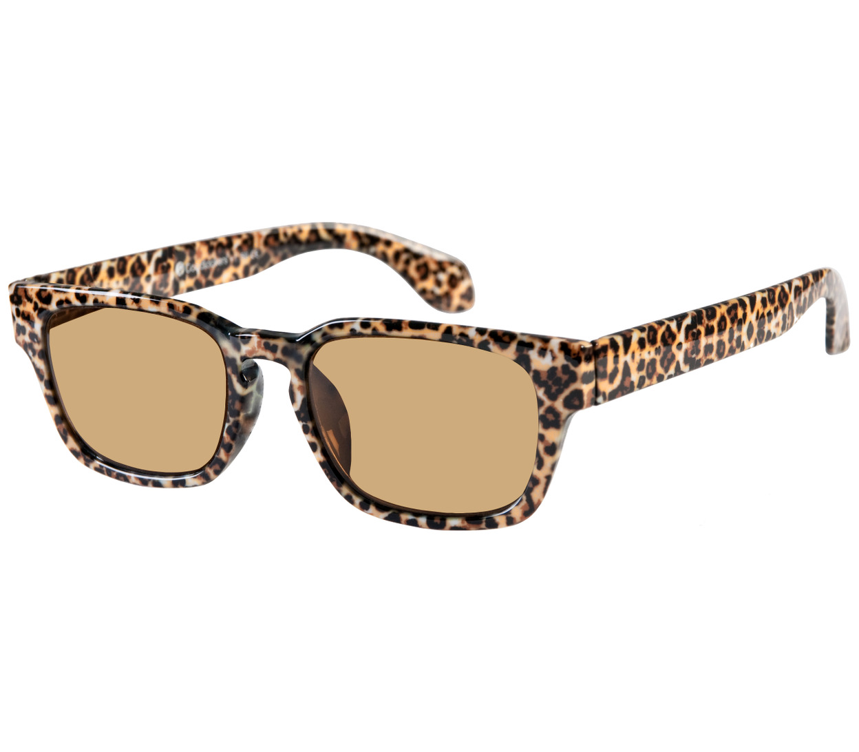 Main Image (Angle) - Bobbie (Leopard) Wayfarer Sun Readers