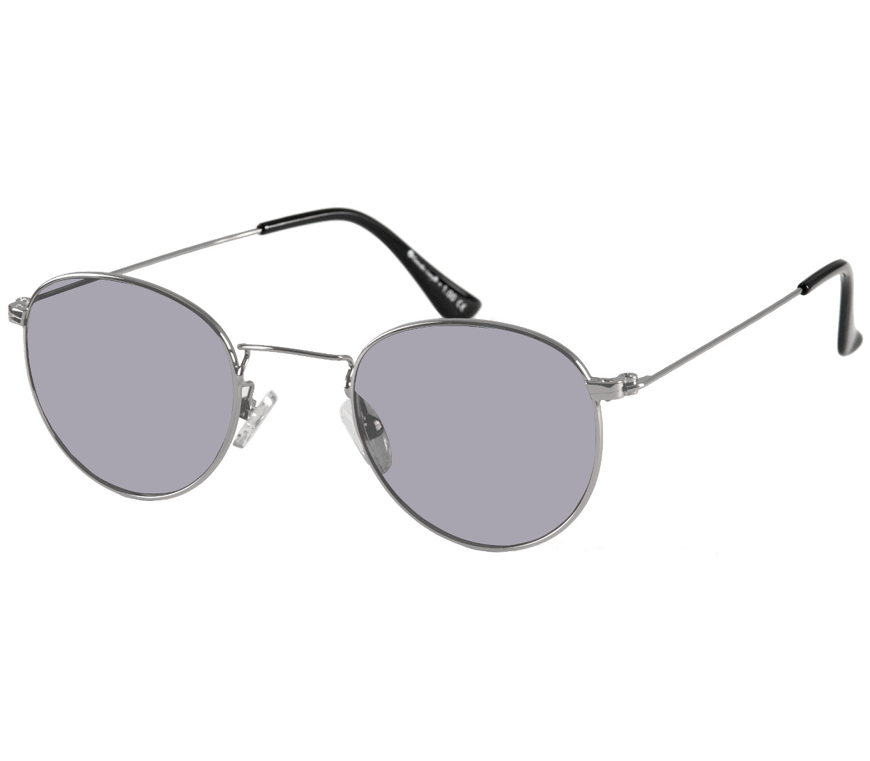 Main Image (Angle) - Bakerloo (Silver) Retro Sun Readers