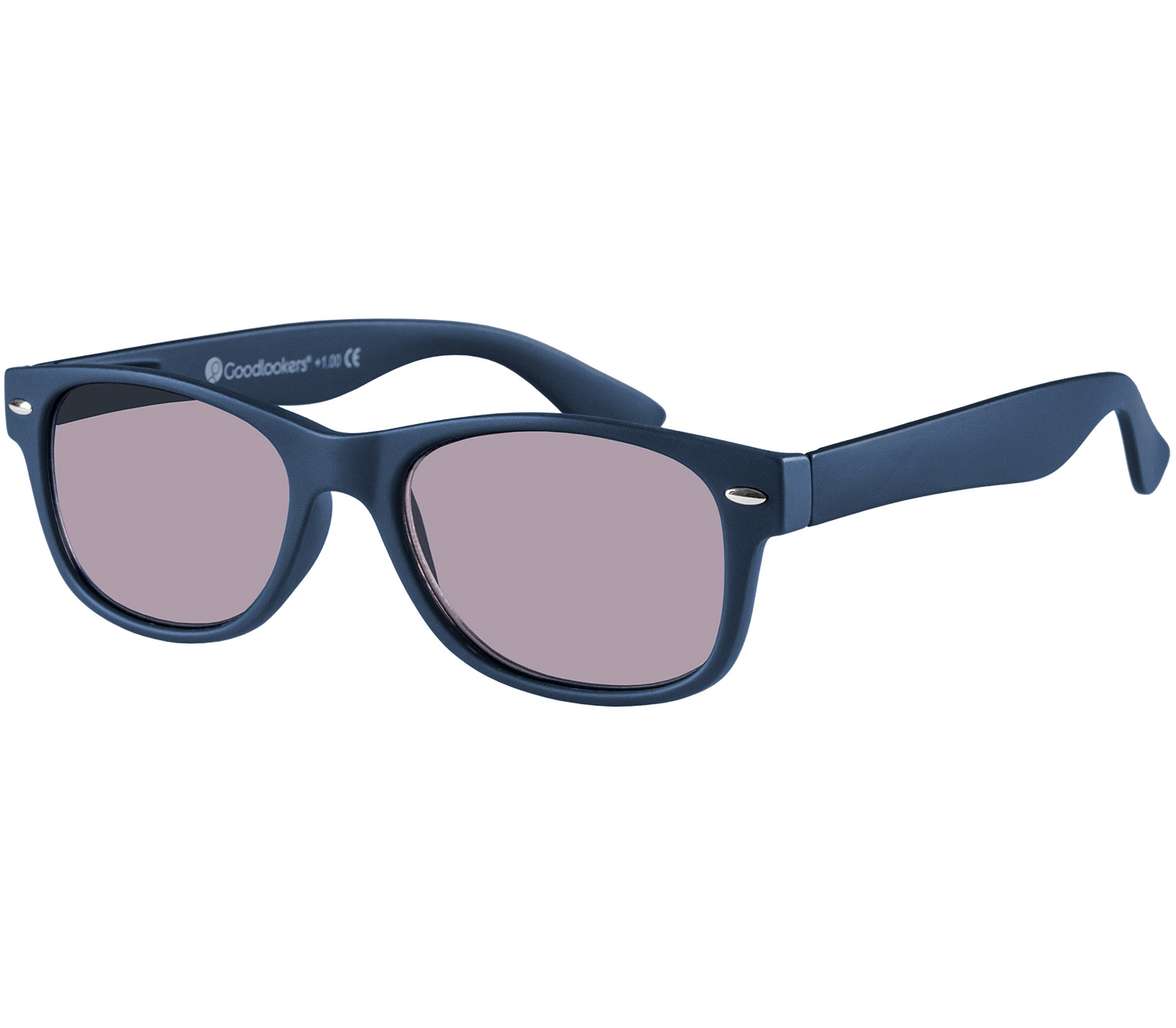 Main Image (Angle) - Dakota (Blue) Wayfarer Sun Readers