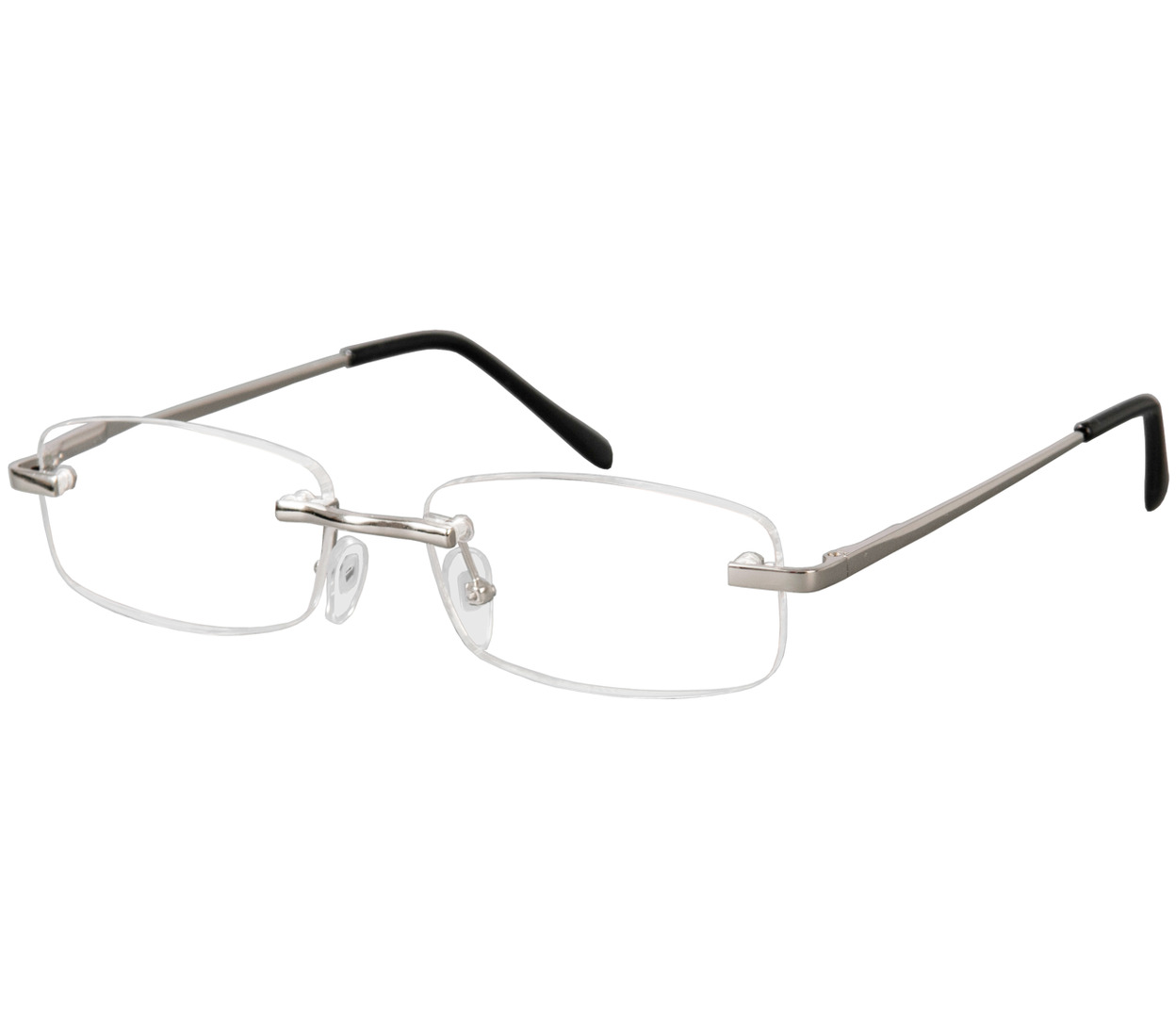 Main Image (Angle) - Oslo (Silver) Rimless Reading Glasses