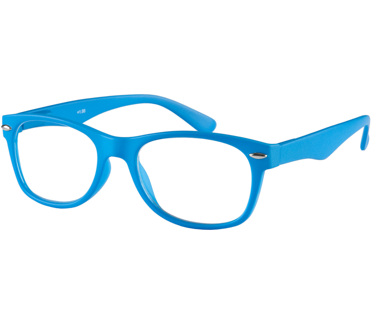Main Image (Angle) - Harper (Blue) Retro Reading Glasses