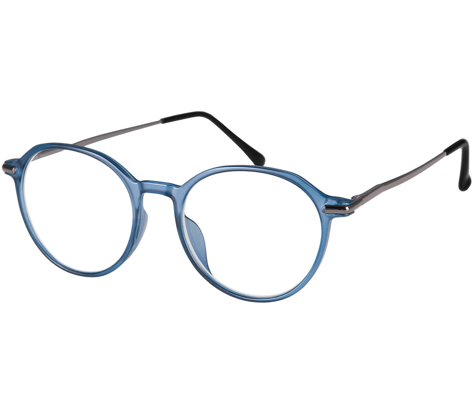 Main Image (Angle) - Halifax (Blue) Retro Reading Glasses