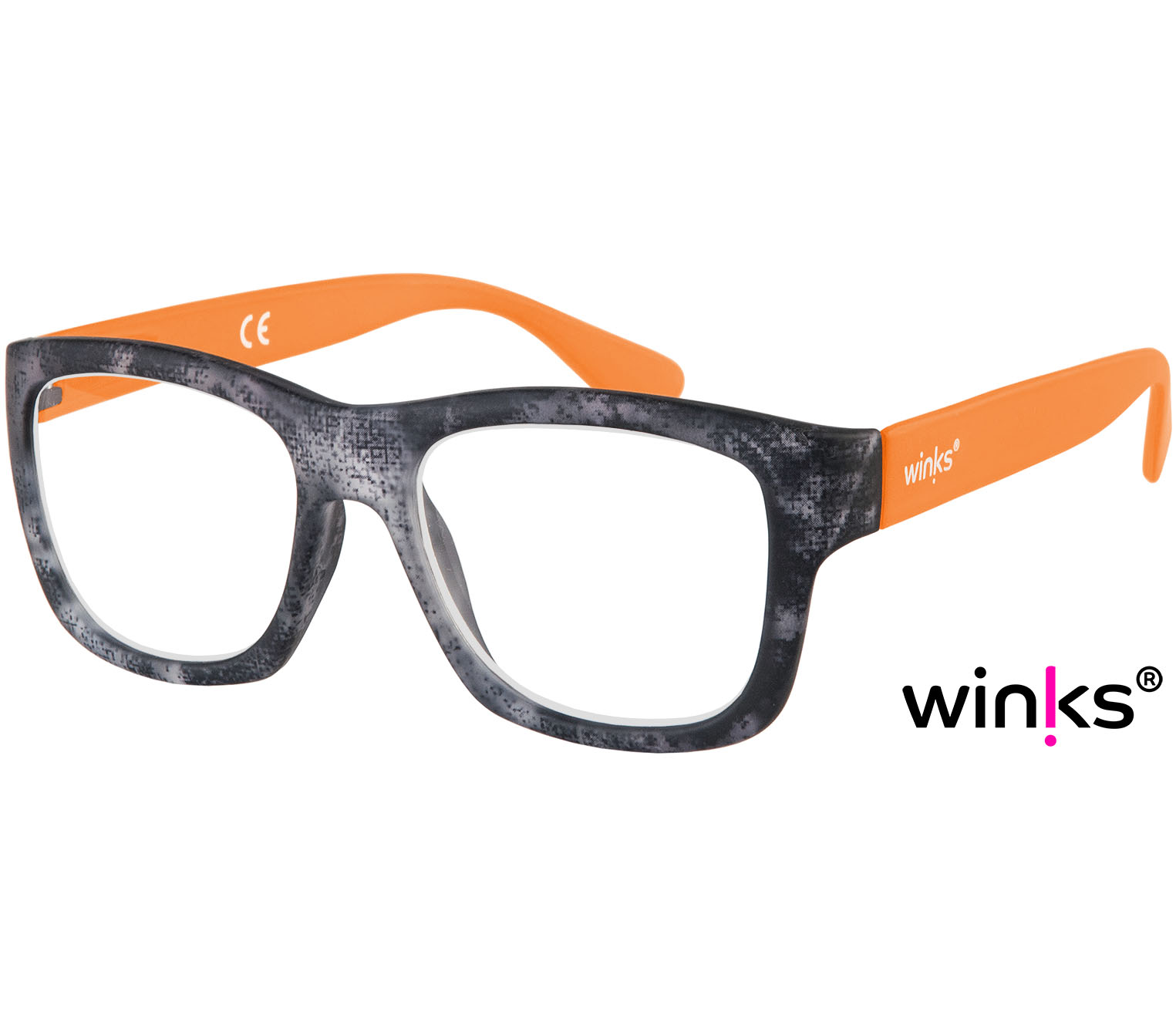 Main Image (Angle) - Lightspeed (Orange) Retro Reading Glasses