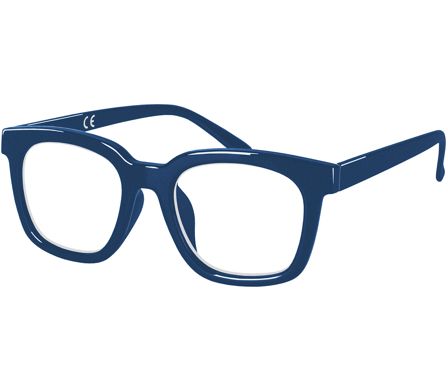 Toast (Blue) retro blue reading glasses with large, oversized lenses and chunky frame.