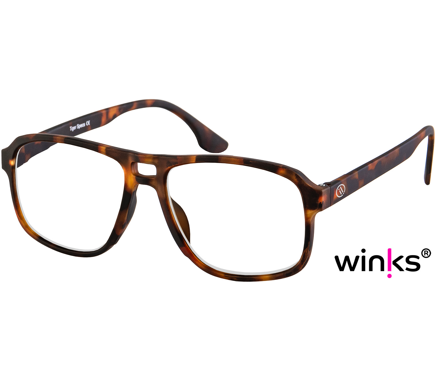 Magnum (Tortoiseshell) oversized, aviator style unisex reading glasses with a soft touch finish.