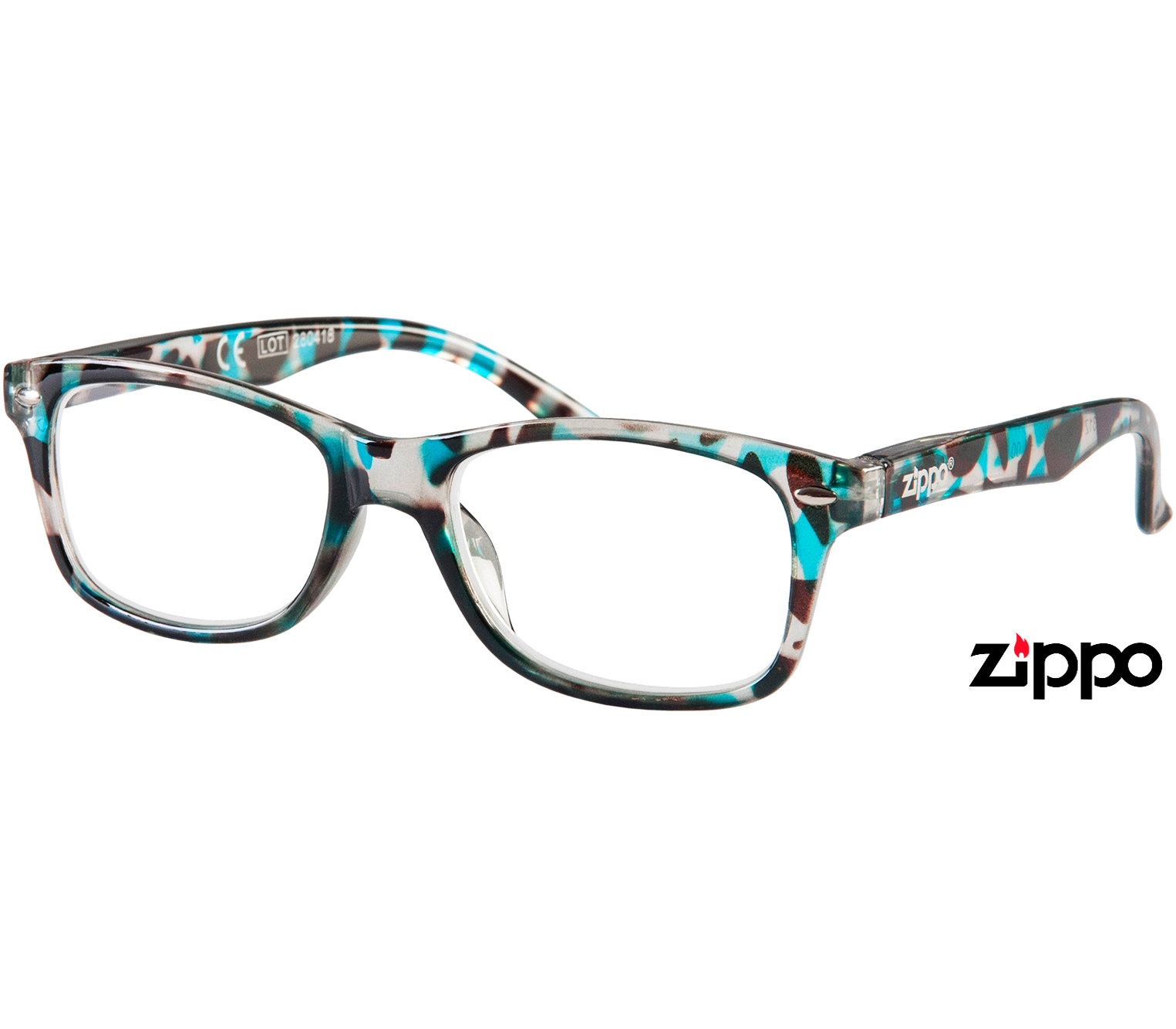 Main Image (Angle) - Scribble (Blue) Fashion Reading Glasses