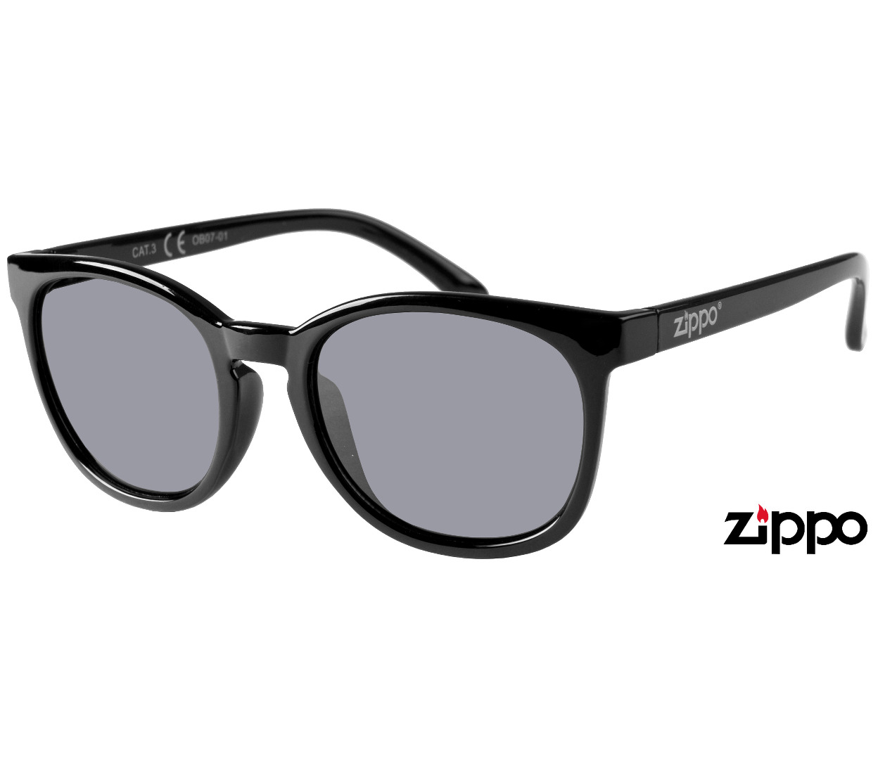 Main Image (Angle) - Tresco (Black) Retro Sunglasses