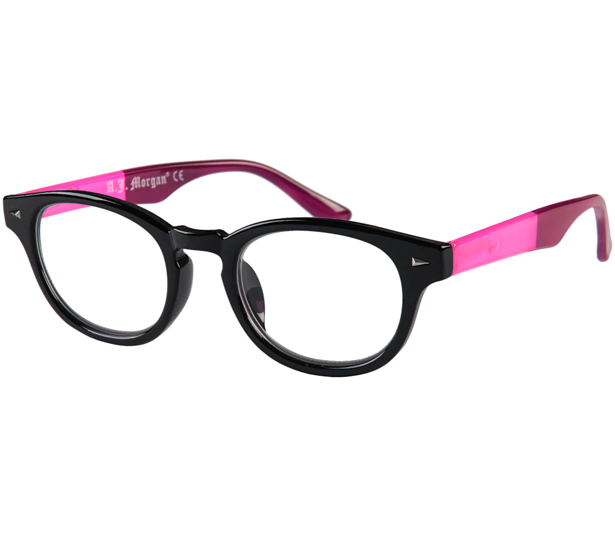 Main Image (Angle) - Big Fun (Black) Retro Reading Glasses