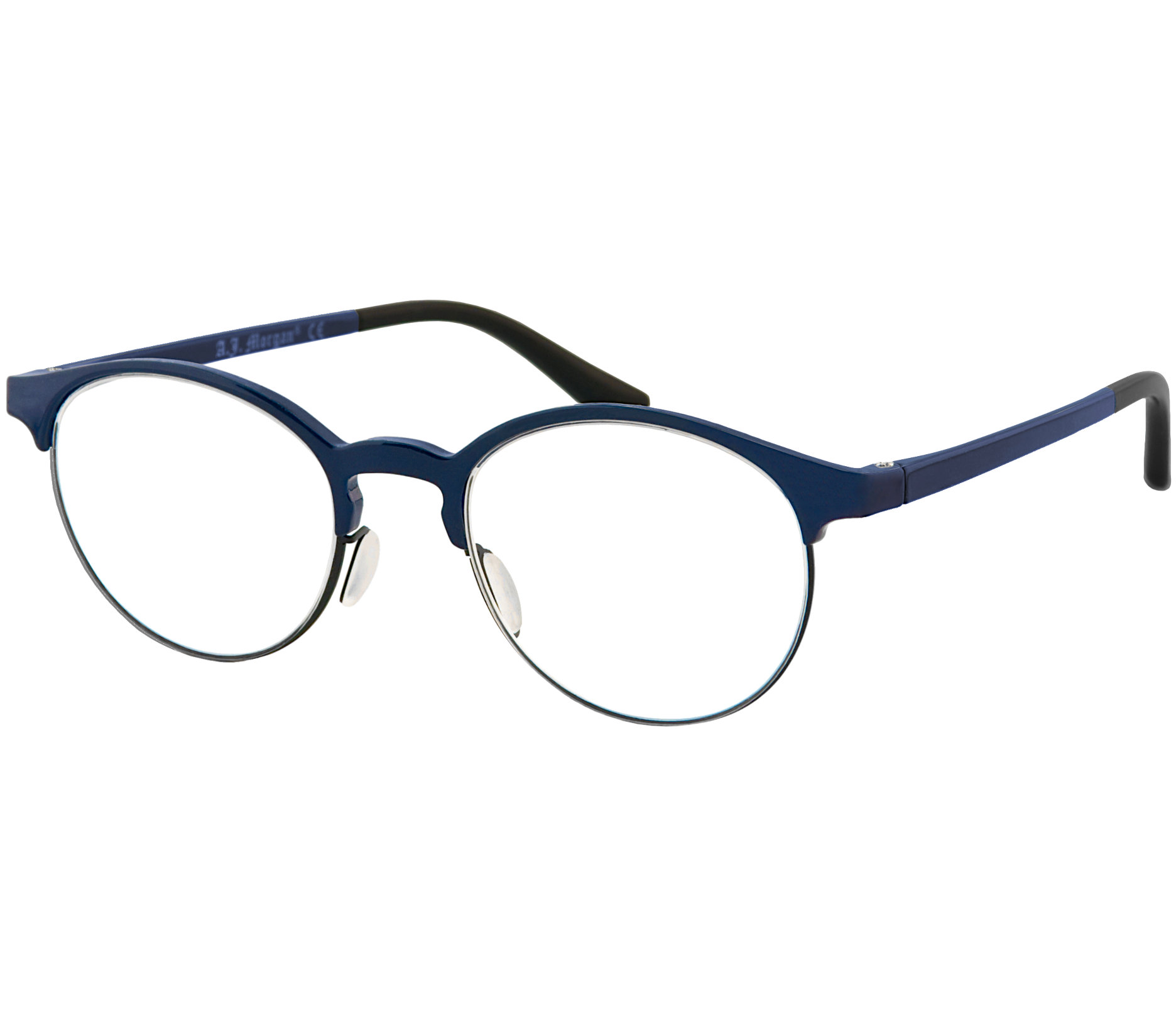 Main Image (Angle) - Chester (Blue) Round Reading Glasses