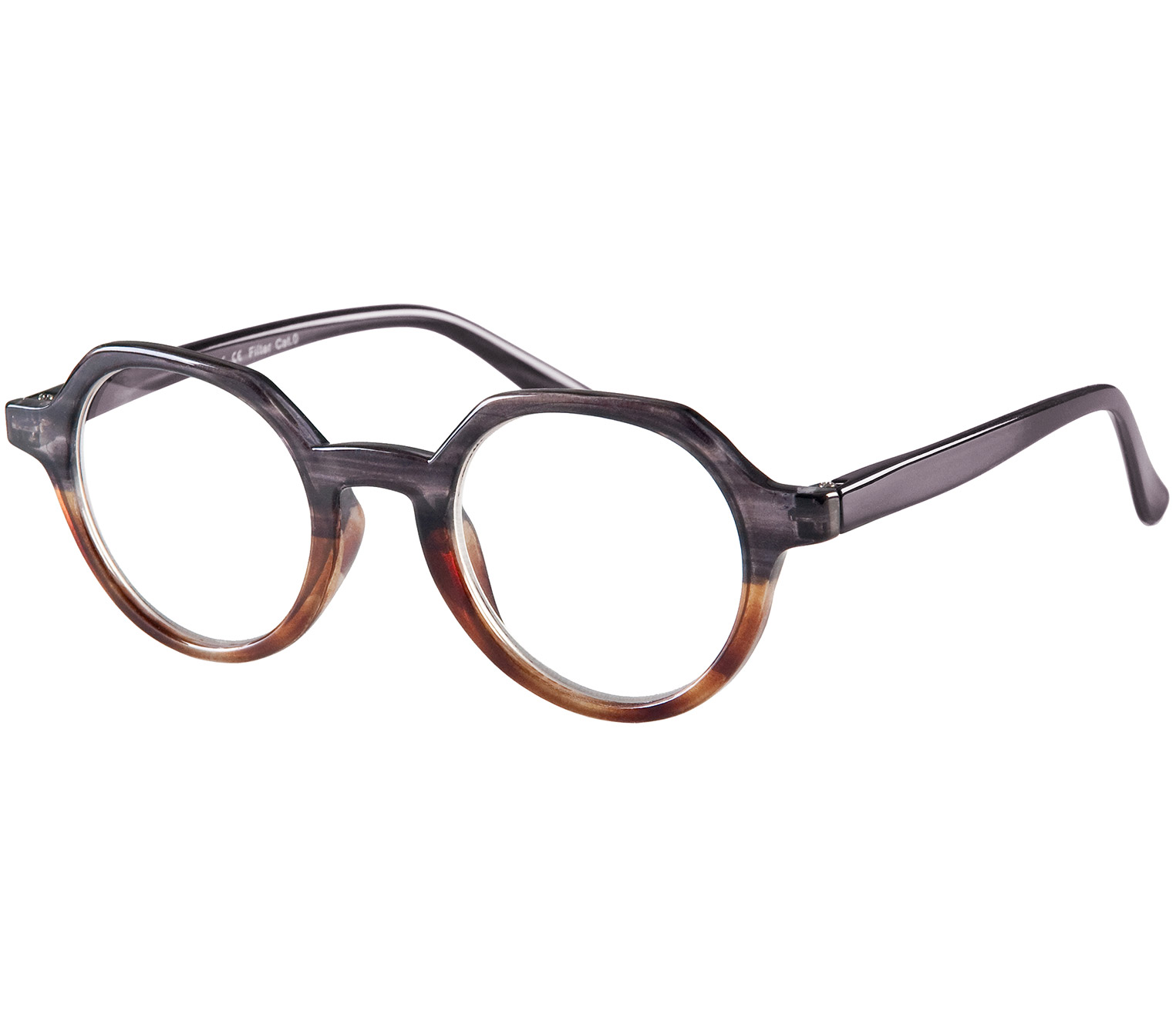 Main Image (Angle) - Montrose (Grey) Retro Reading Glasses