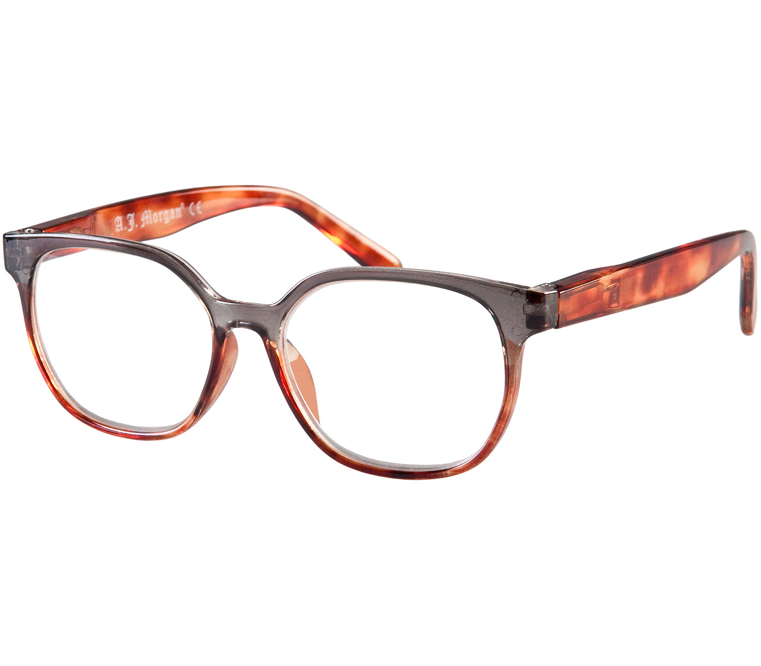 Main Image (Angle) - Oakhill (Grey) Retro Reading Glasses