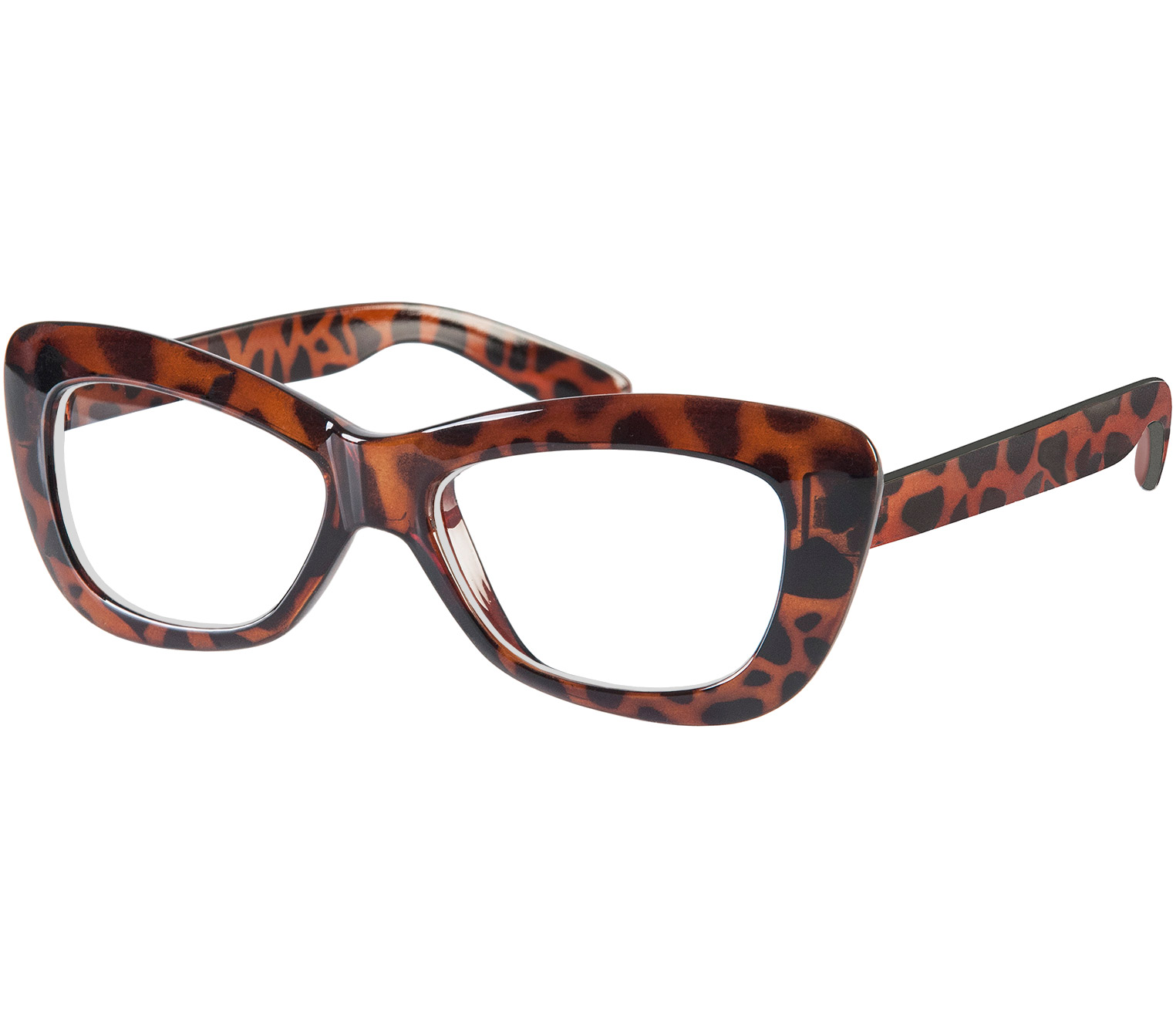 Main Image (Angle) - Crushed (Tortoiseshell) Cat Eye Reading Glasses
