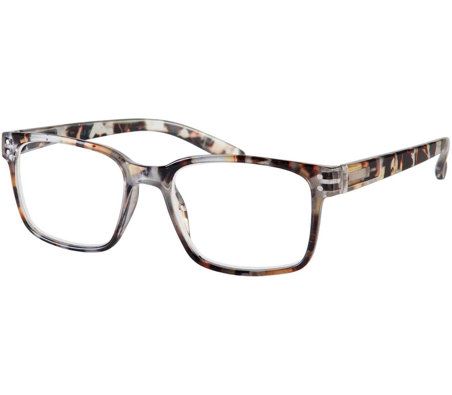 Main Image (Angle) - Maze (Grey Tortoise) Retro Reading Glasses