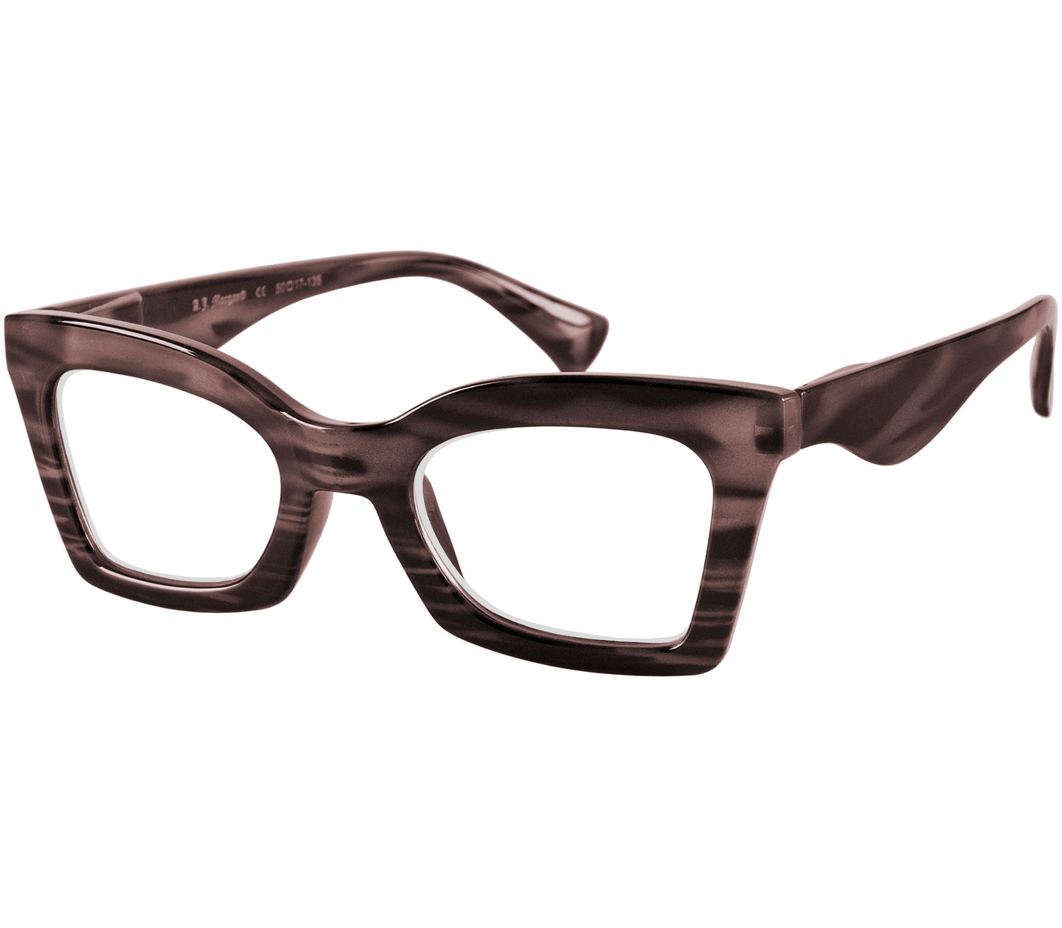 Main Image (Angle) - Ginger (Grey) Cat Eye Reading Glasses
