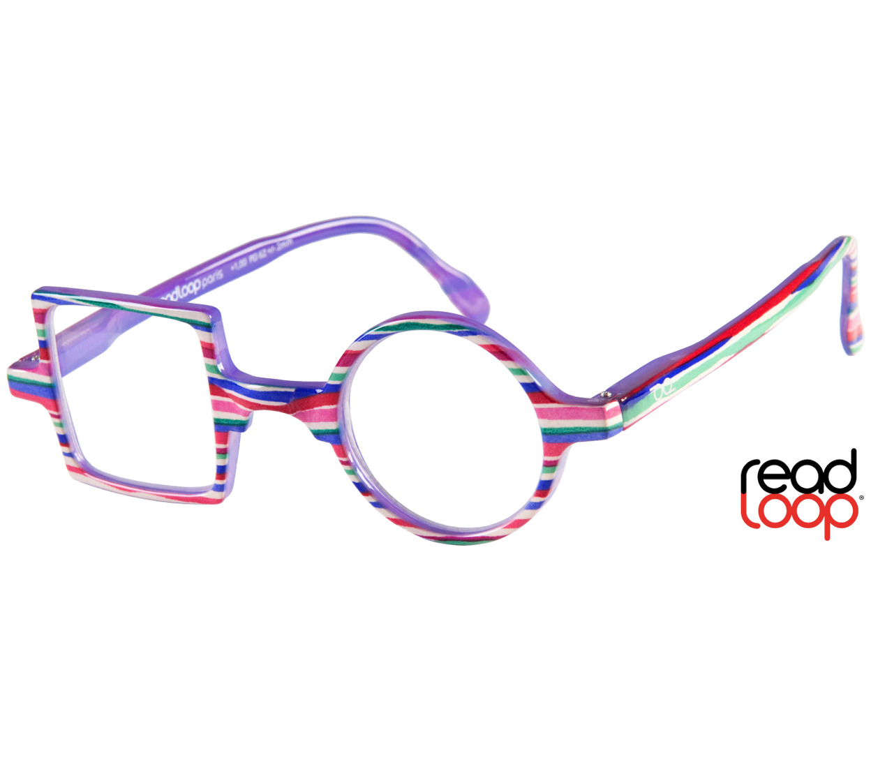 Main Image (Angle) - Patchwork (Multi) Retro Reading Glasses