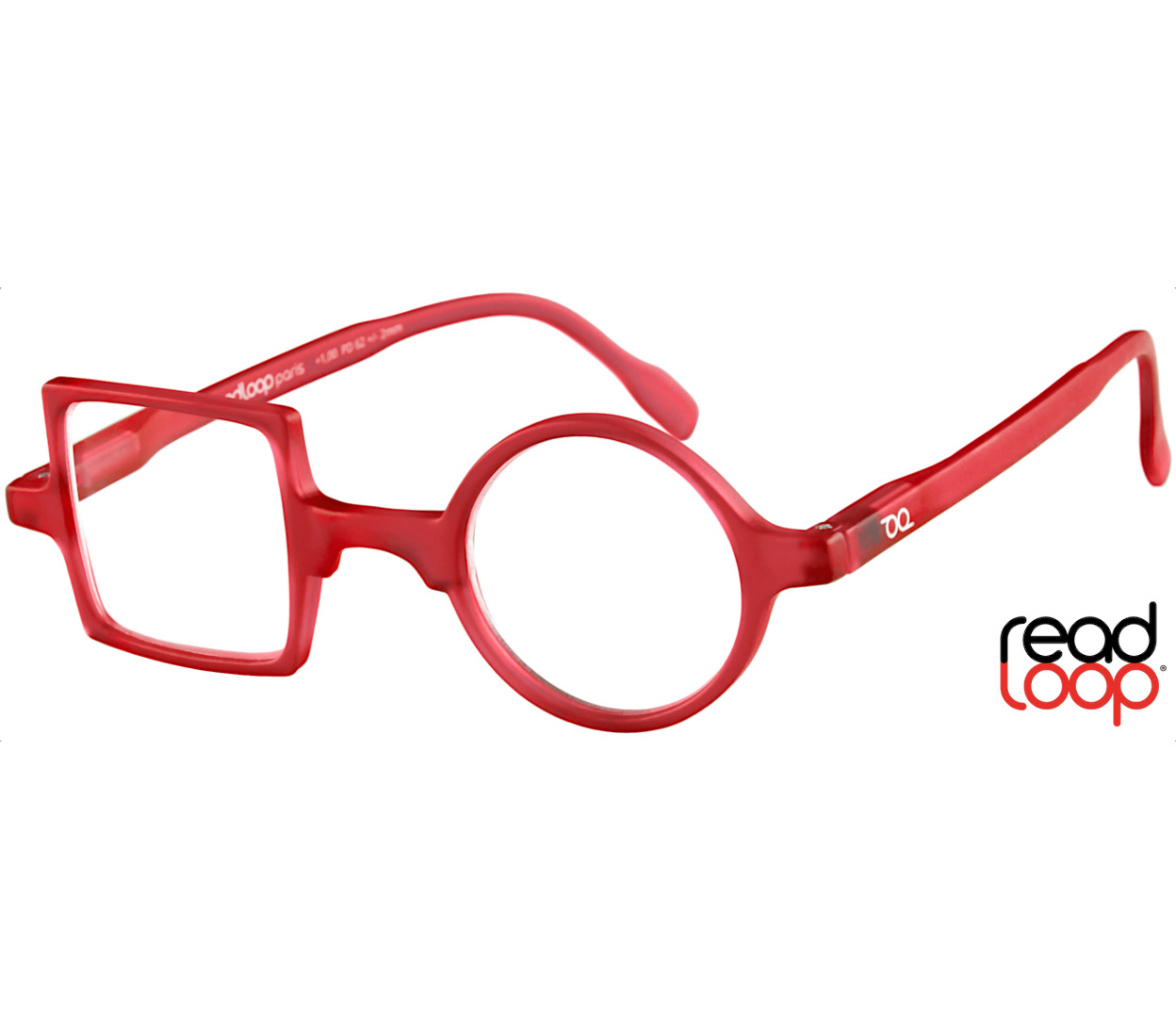 Main Image (Angle) - Patchwork (Red) Retro Reading Glasses