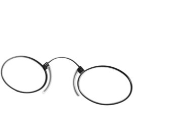 Clipper (Black) Pince Nez Reading Glasses