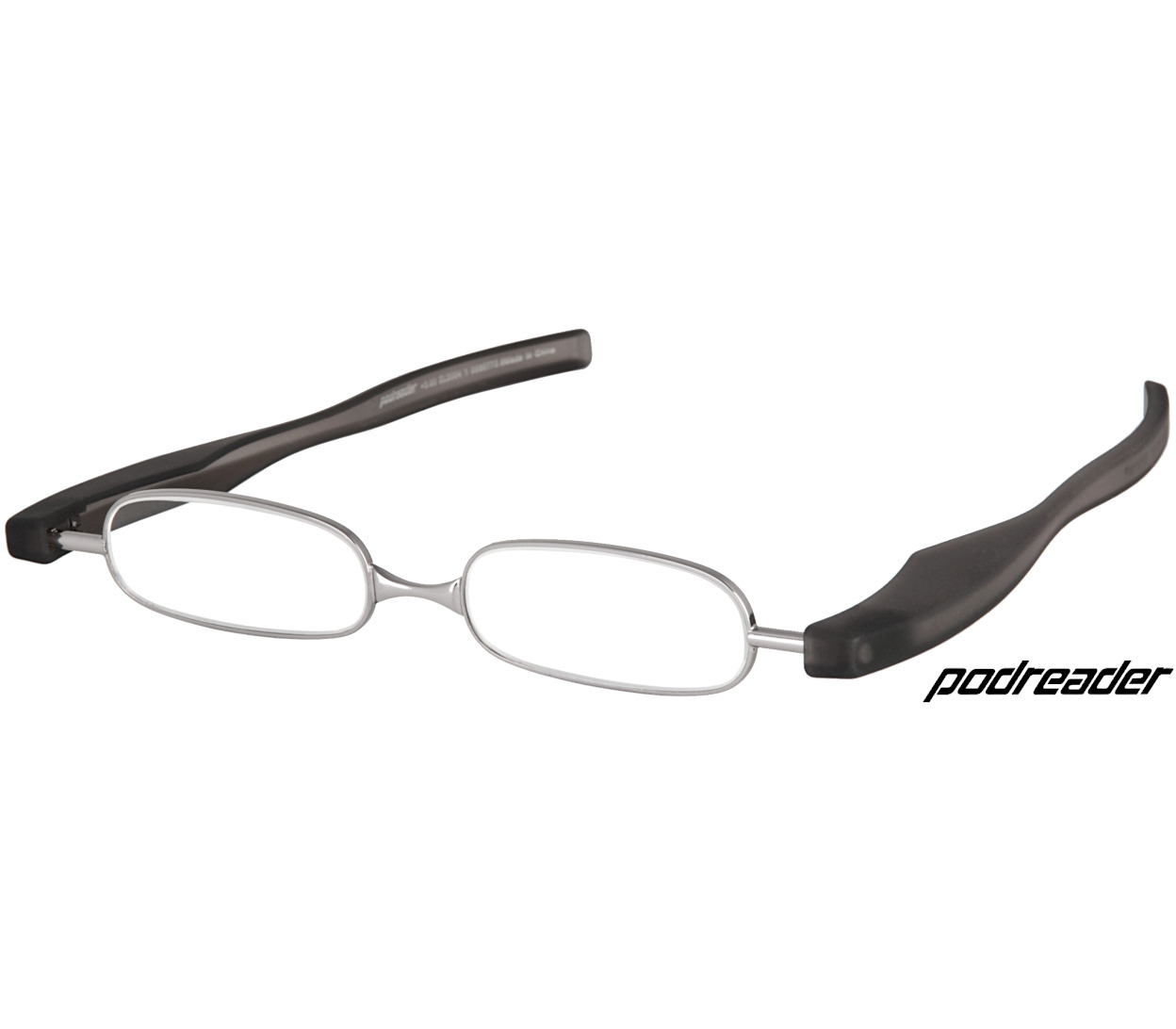 Main Image (Angle) - Podreader (Black) Folding Reading Glasses