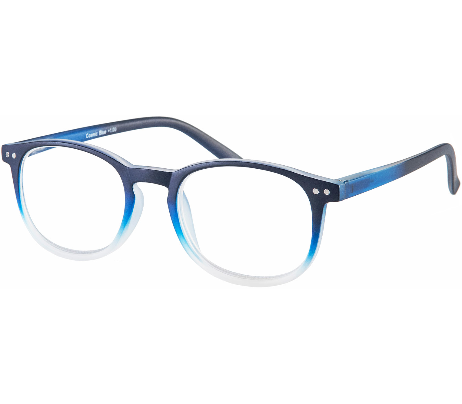 Main Image (Angle) - Cosmic (Blue) Retro Reading Glasses