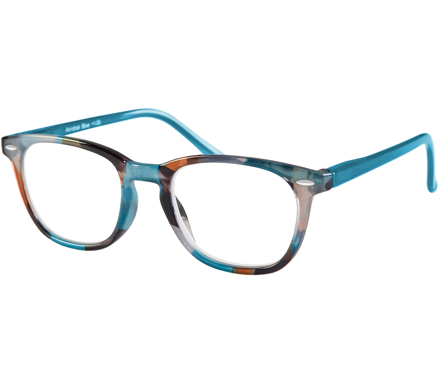 Main Image (Angle) - Acrobat (Blue) Retro Reading Glasses