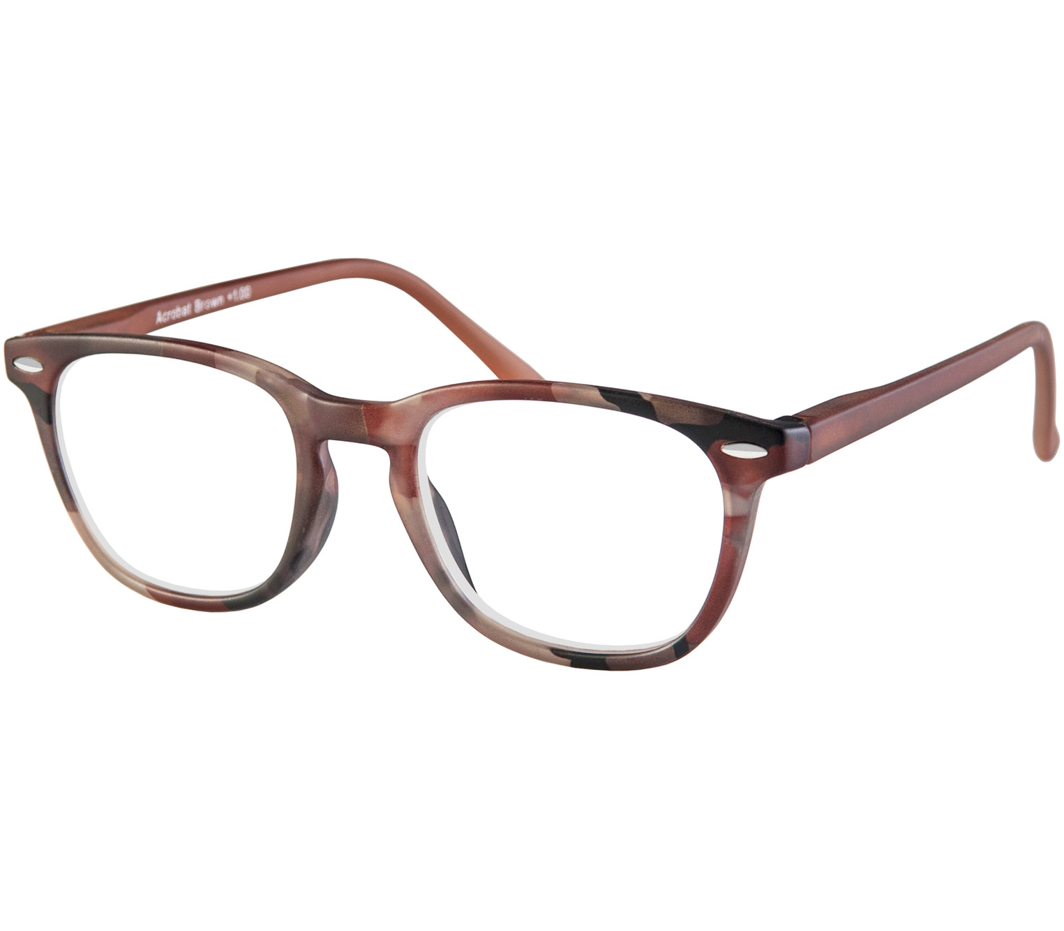 Main Image (Angle) - Acrobat (Brown) Retro Reading Glasses