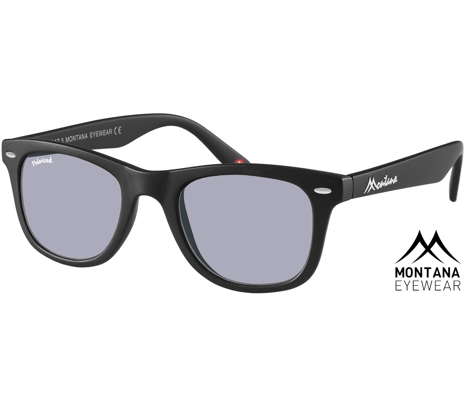 Main Image (Angle) - Valencia (Black) Wayfarer Sunglasses