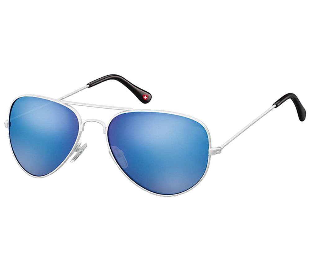 Main Image (Angle) - Island (White) Aviator Sunglasses