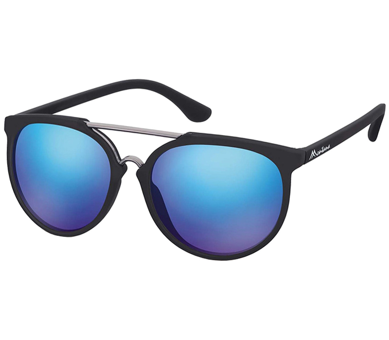 Main Image (Angle) - Java (Black) Retro Sunglasses
