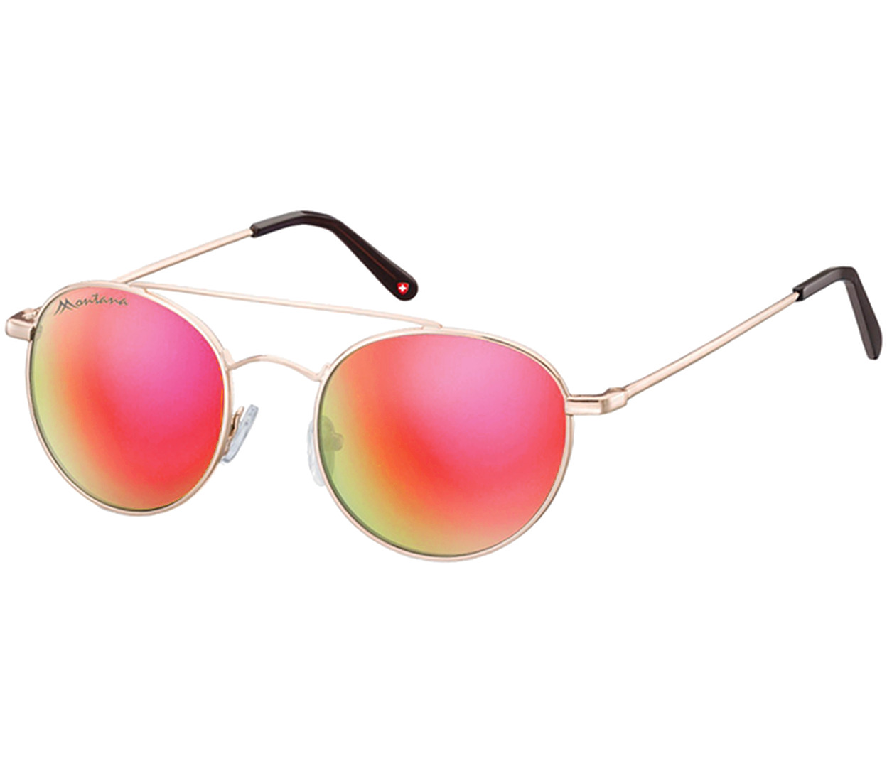 Main Image (Angle) - Bali (Gold) Retro Sunglasses