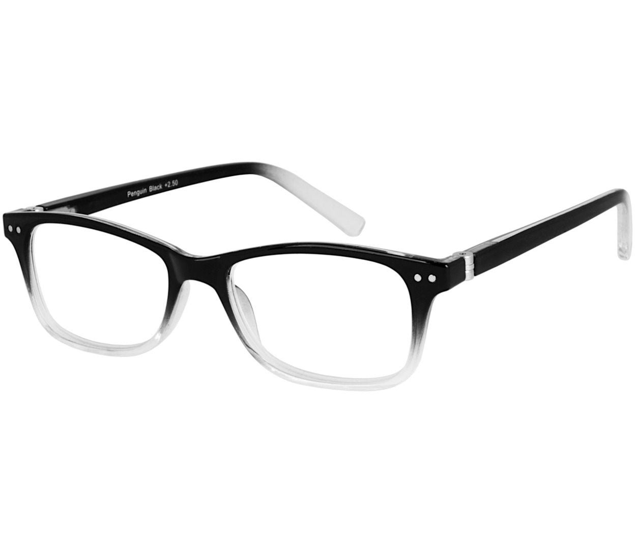 Main Image (Angle) - Penguin (Black) Retro Reading Glasses