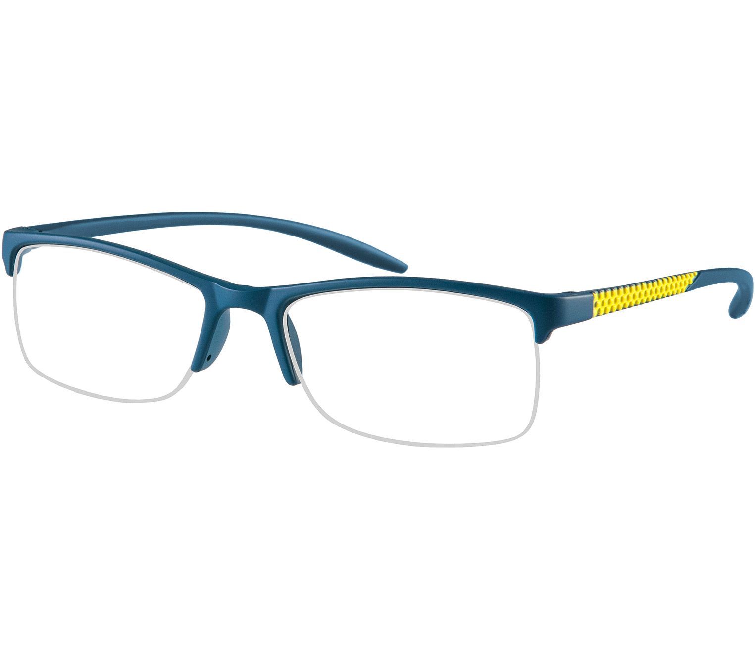 Main Image (Angle) - Solent (Blue) Semi-rimless Reading Glasses
