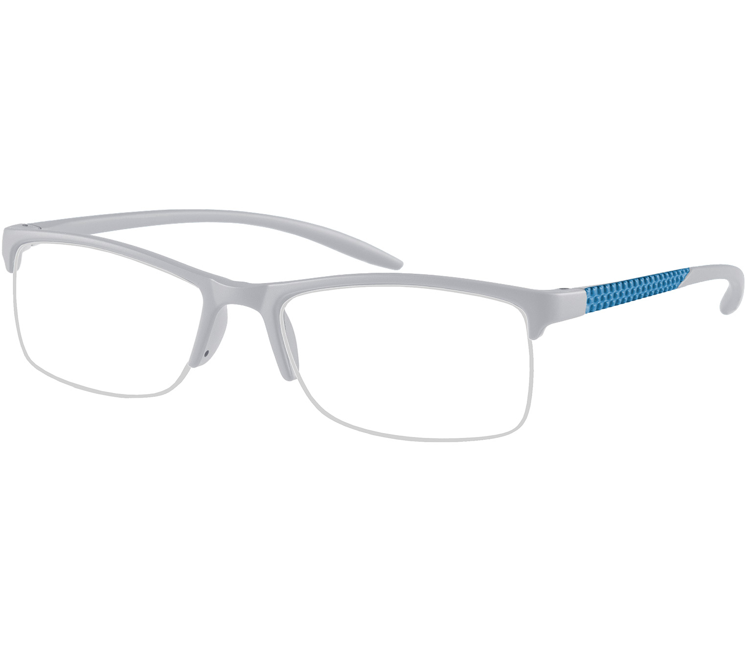 Main Image (Angle) - Solent (Grey) Semi-rimless Reading Glasses