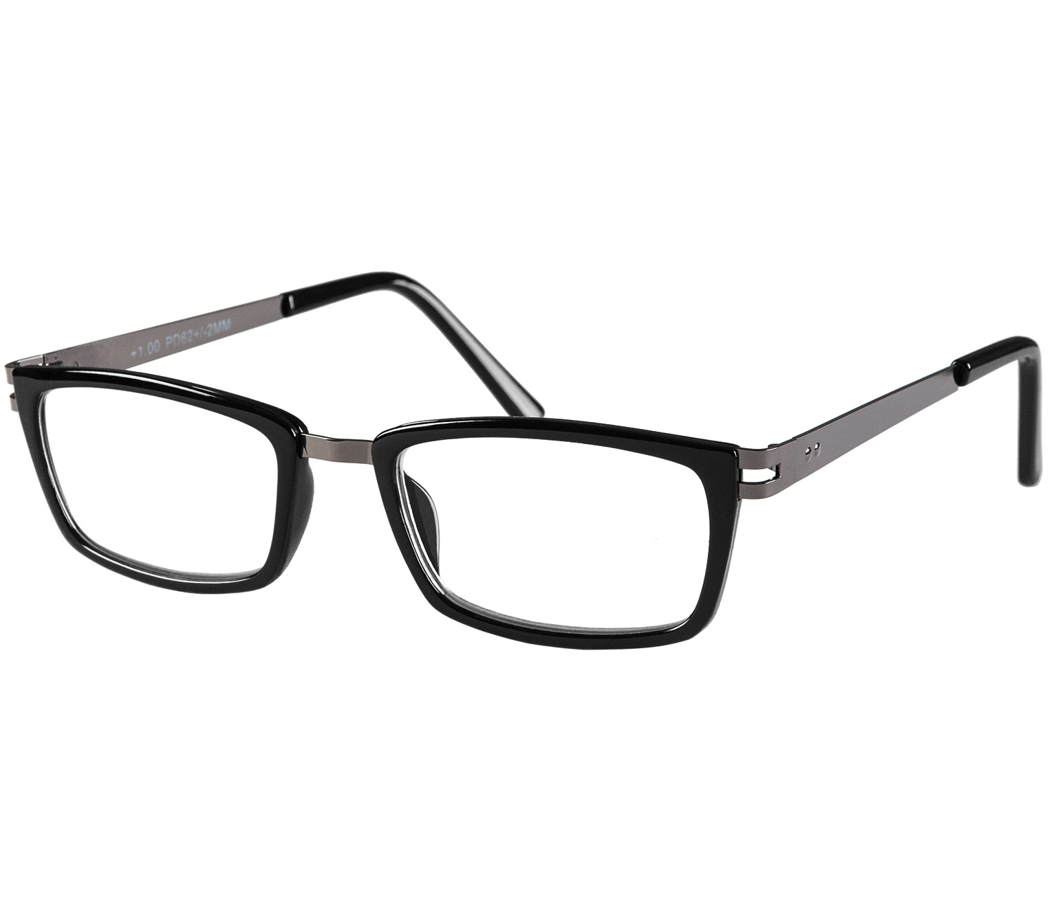 Main Image (Angle) - Midnight (Black) Retro Reading Glasses