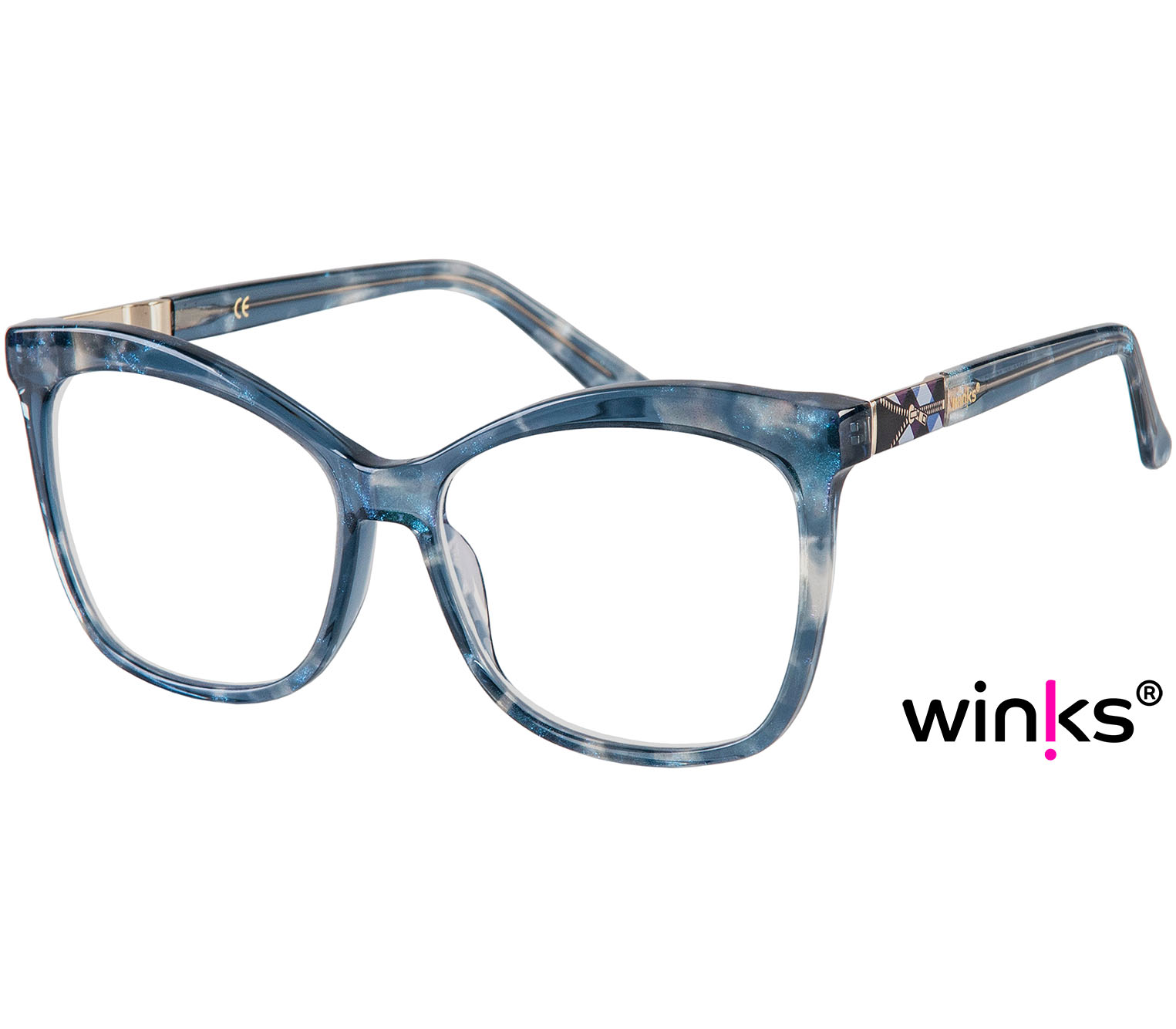 Main Image (Angle) - Sydney (Blue) Cat Eye Reading Glasses