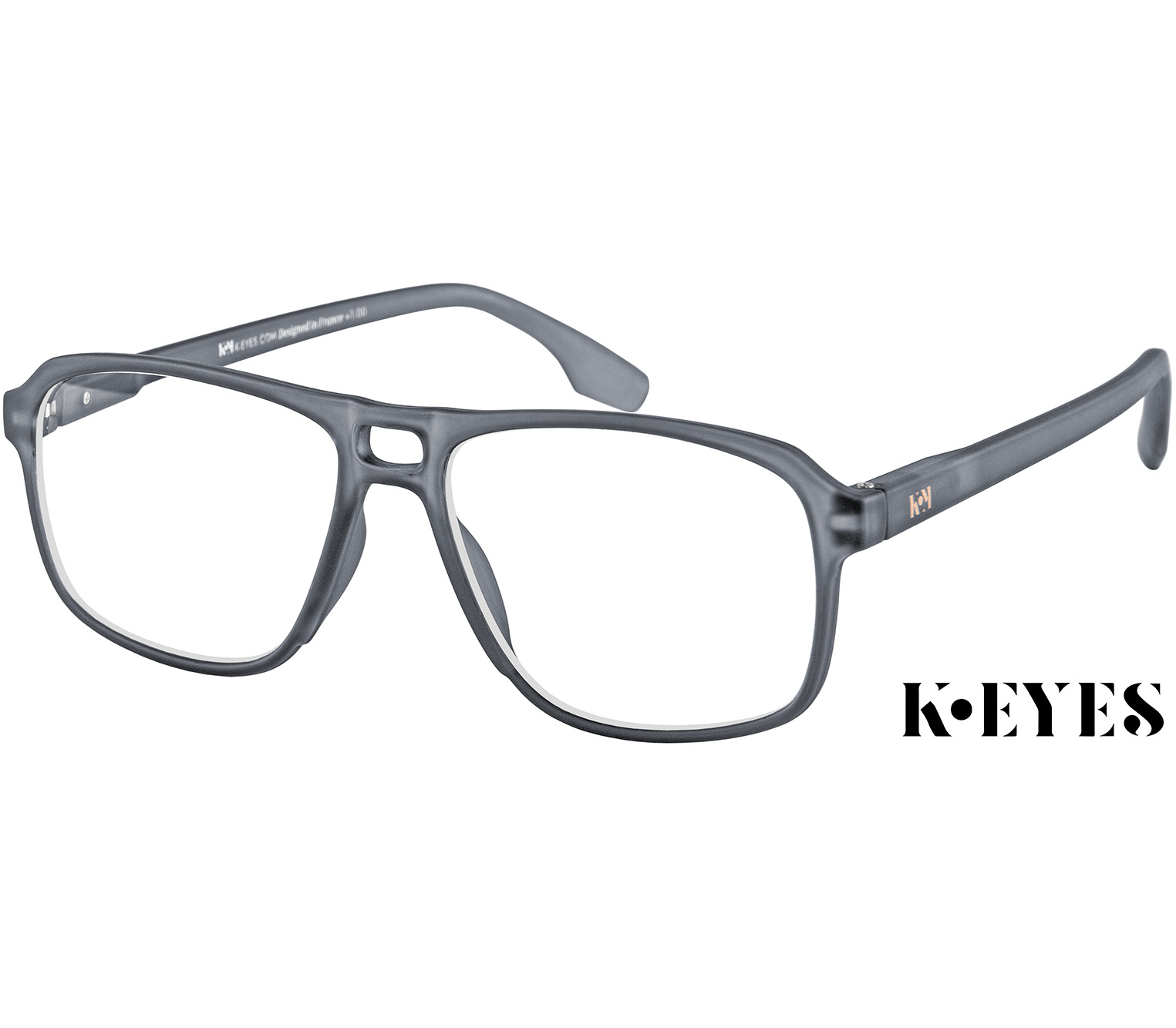 Main Image (Angle) - Magnum (Grey) Retro Reading Glasses