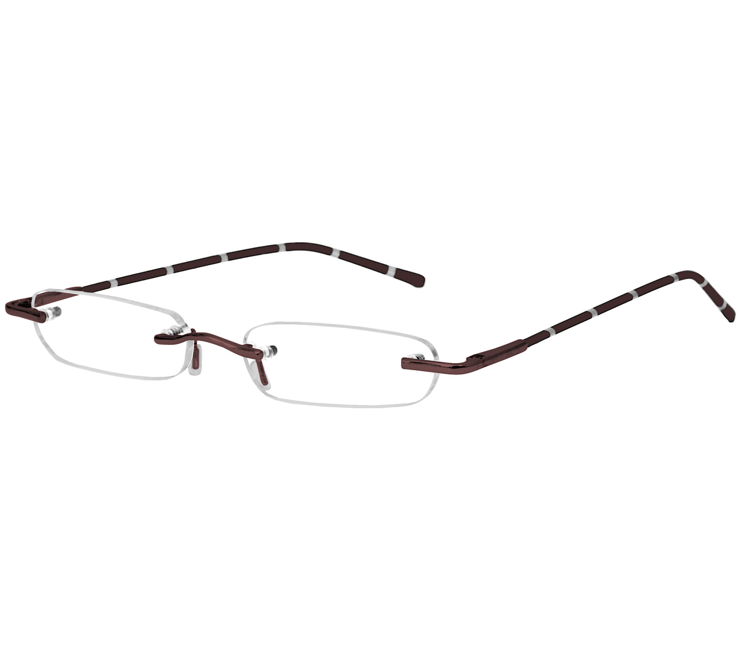 Main Image (Angle) - Pinstripe (Brown) Tube Reading Glasses