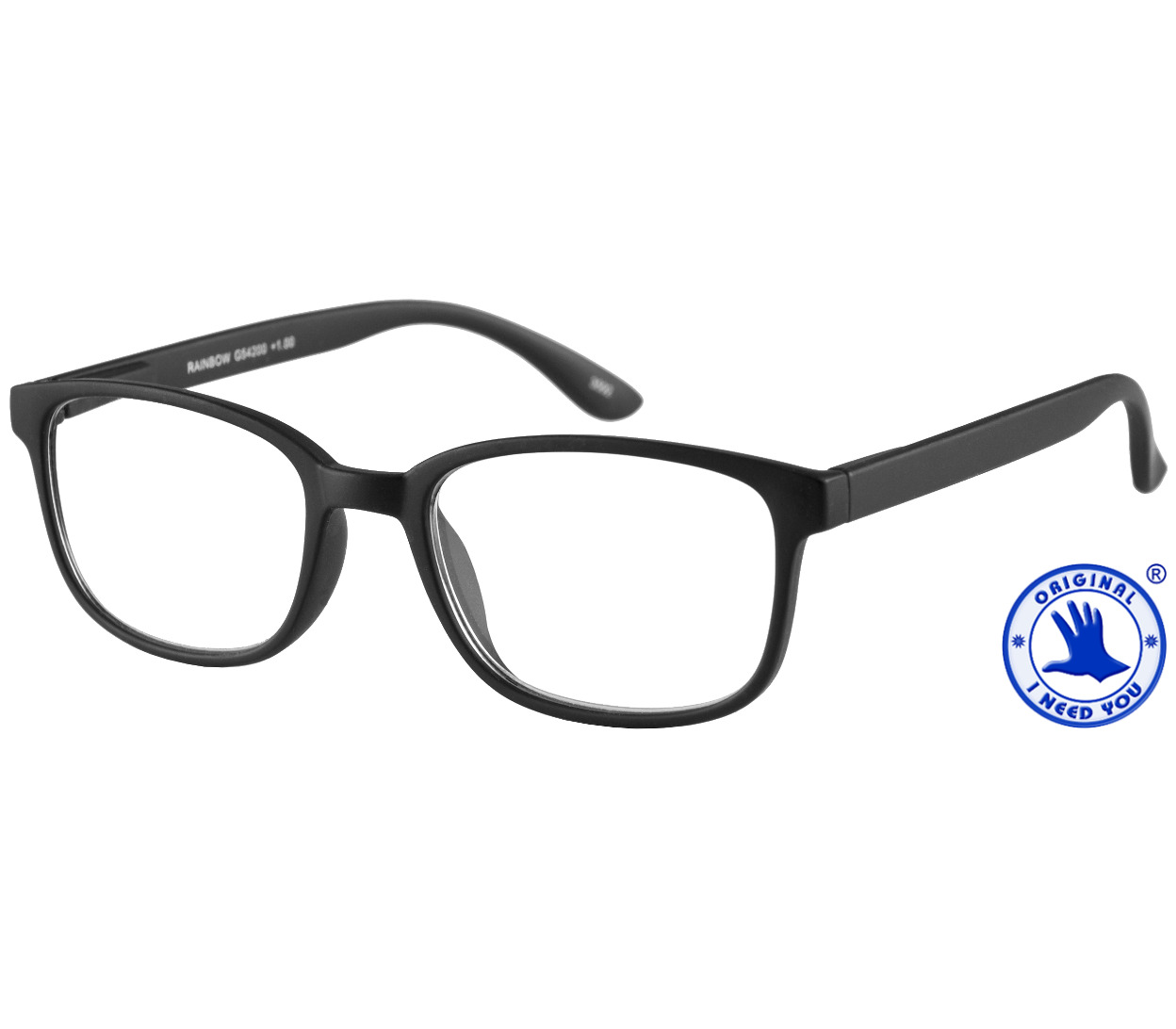 Main Image (Angle) - Rainbow (Black) Retro Reading Glasses