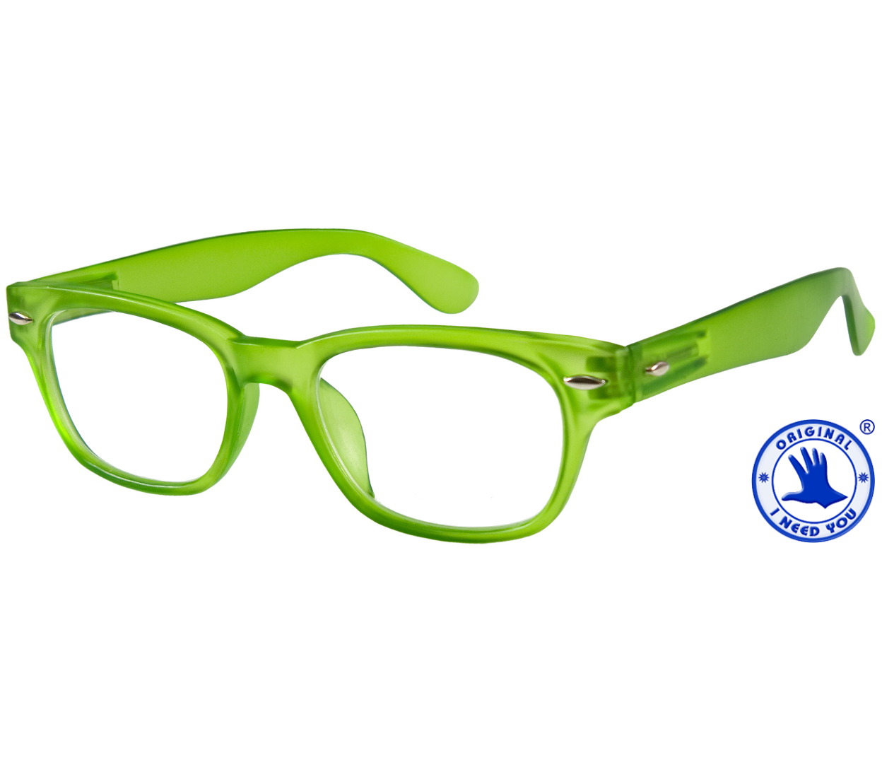 Main Image (Angle) - Woody (Green) Retro Reading Glasses