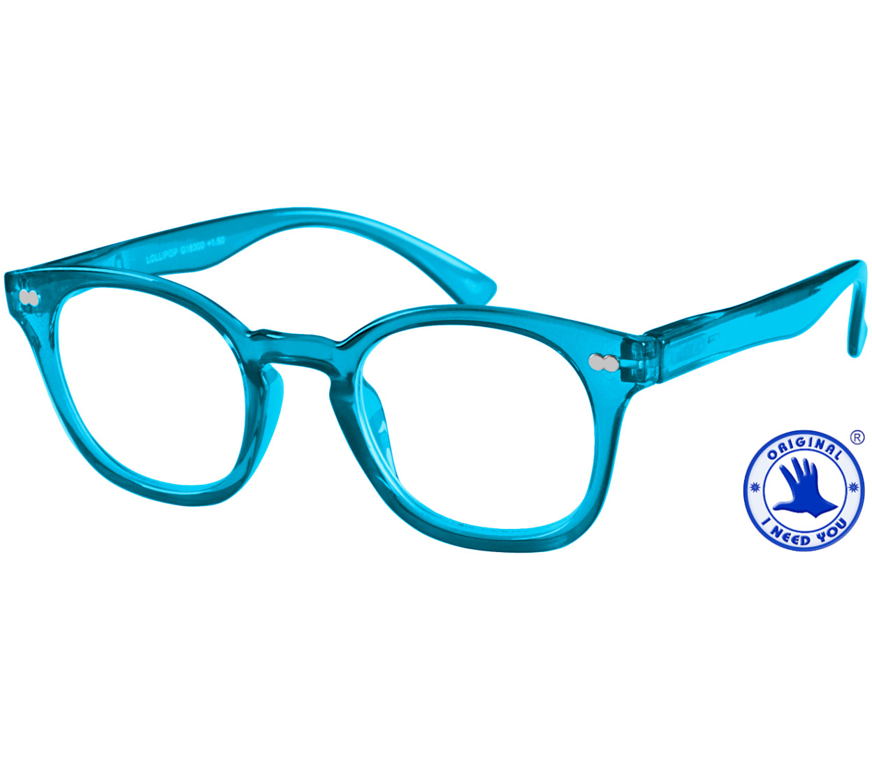 Main Image (Angle) - Lollipop (Blue) Retro Reading Glasses