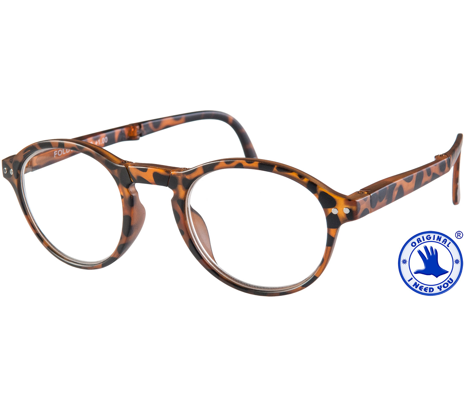 Main Image (Angle) - Foldy (Tortoiseshell) Folding Reading Glasses