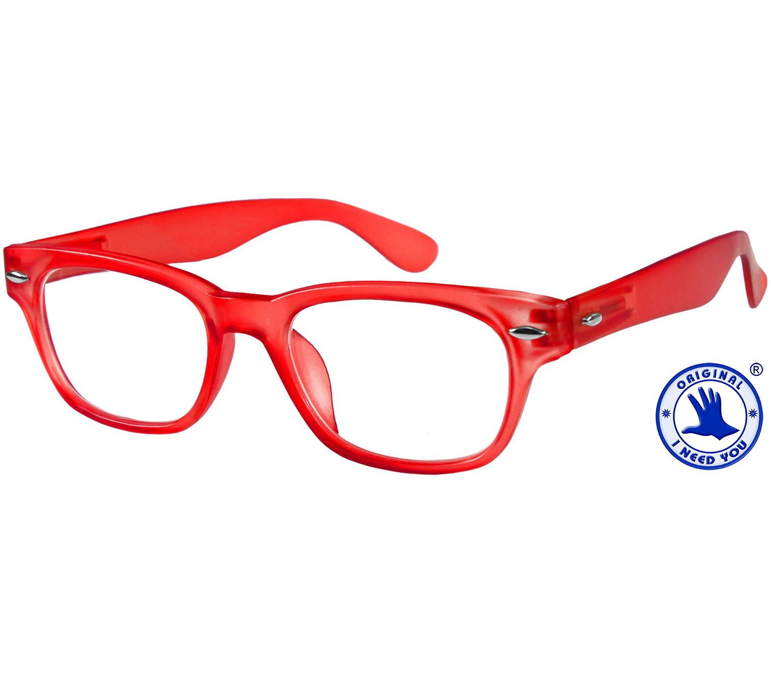 Main Image (Angle) - Woody (Red) Retro Reading Glasses
