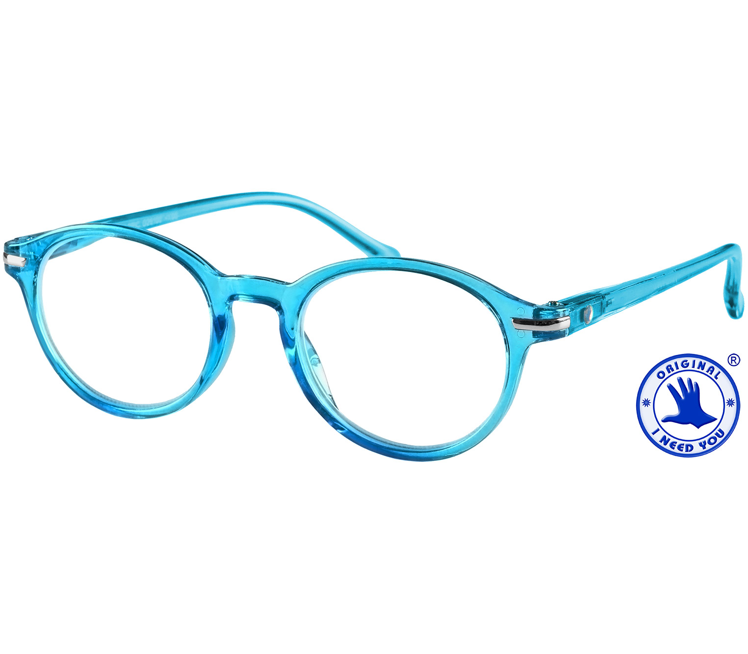 Main Image (Angle) - Tropic (Blue) Retro Reading Glasses