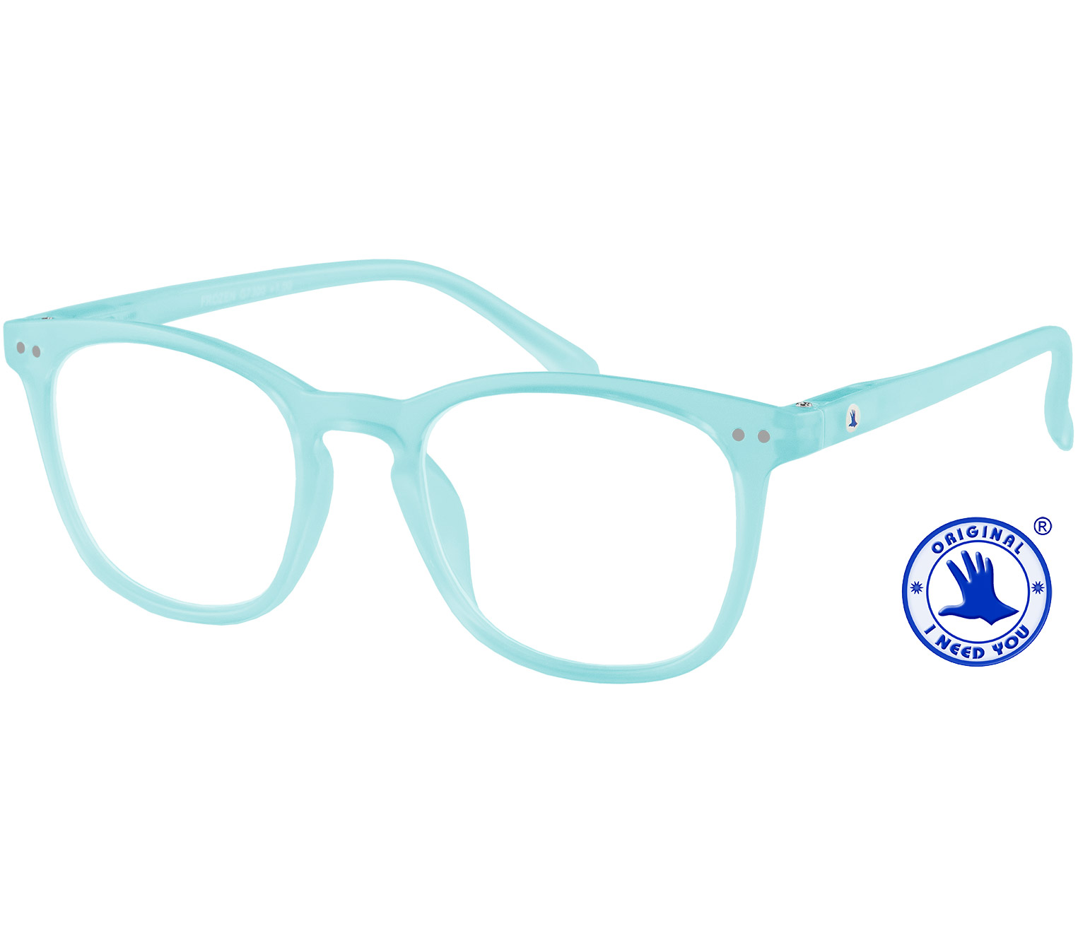 Main Image (Angle) - Frozen (Turquoise) Retro Reading Glasses