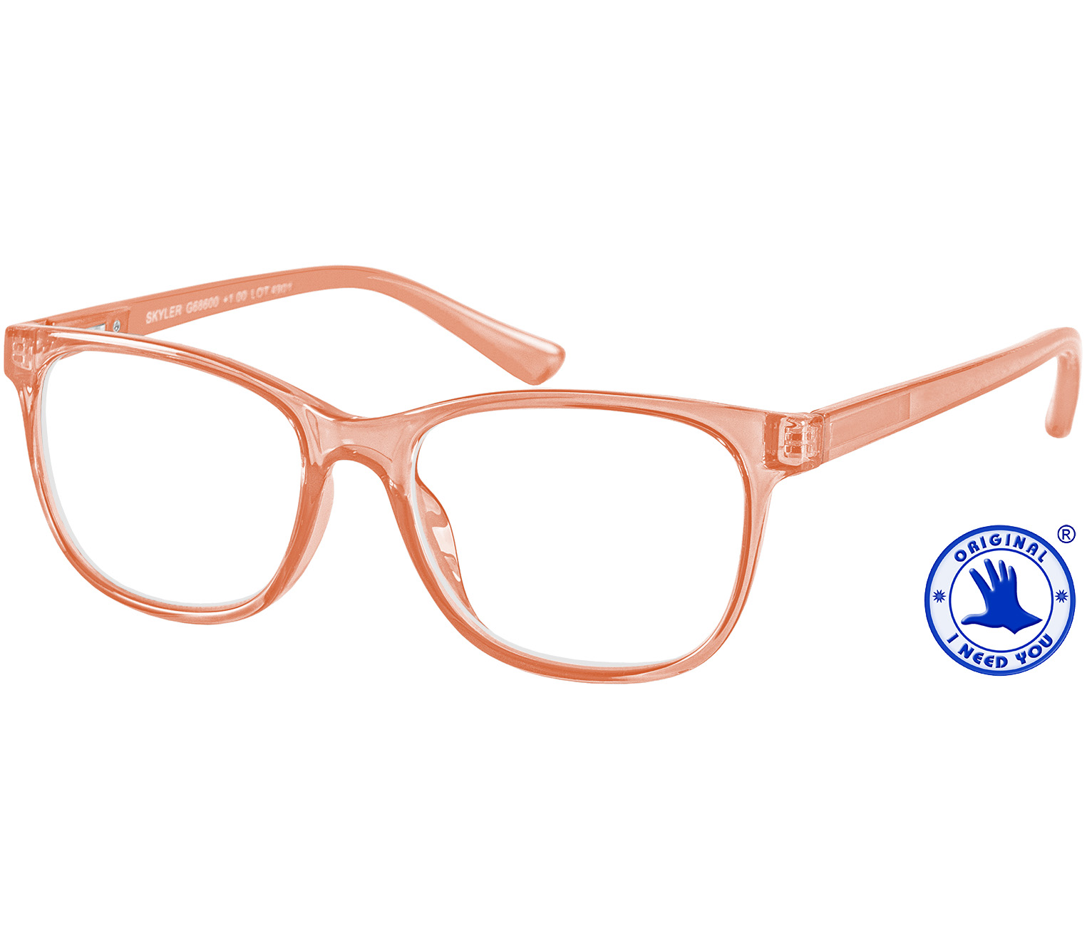 Main Image (Angle) - Bella (Orange) Reading Glasses